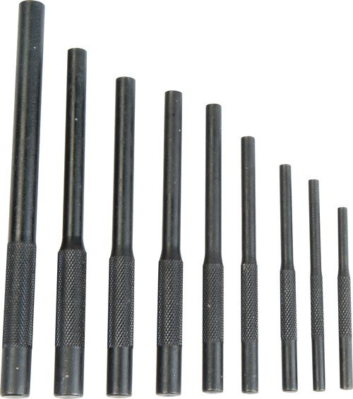 110128_roll-pins-group.jpg WHEELER ROLL PIN PUNCH MASTER - SET 18-PUNCHES/1-HAMMER/CASE