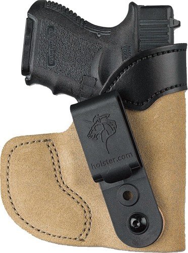 DESANTIS POCKET TUK HOLSTR RH - IWB/POCKET LTHER J FRAME SUEDE