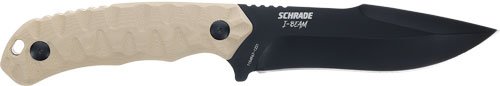 SCHRADE KNIFE I-BEAM 5" FIXED - AUS-8 BLACK/FDE G10 HANDLE