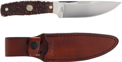 UNCLE HENRY KNIFE NEXT GEN - STAGLON 4.6" BLD W/LTHR SHTH