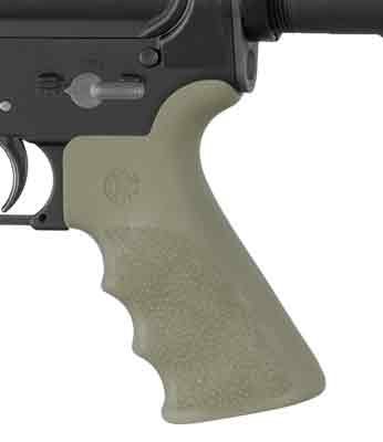 HOGUE AR-15 BEAVERTAIL GRIP - W/FINGER GROOVES OD GREEN