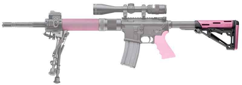 HOGUE AR-15 COLLAPSIBLE STOCK - PINK RUBBER MIL-SPEC