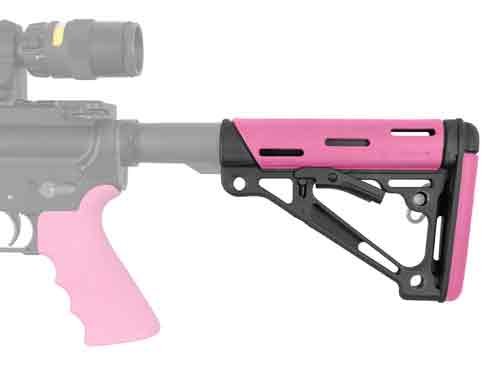 HOGUE AR-15 COLLAPSIBLE STOCK - PINK RUBBER MIL-SPEC