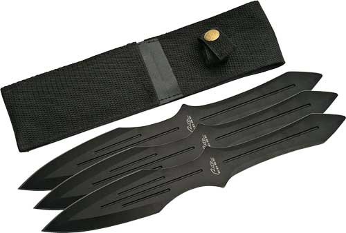 211230BK.jpg SZCO RITE EDGE 9.75" THROWING - KNIFE BLACK 3PC SET W/SHEATH