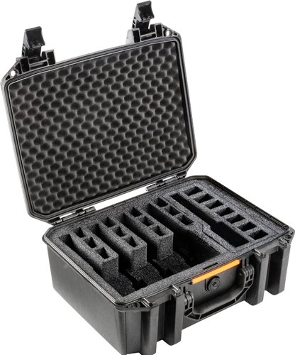 PELICAN VAULT V300 LARGE- - 5 PISTOL CSE PRE CUT FOAM BLK