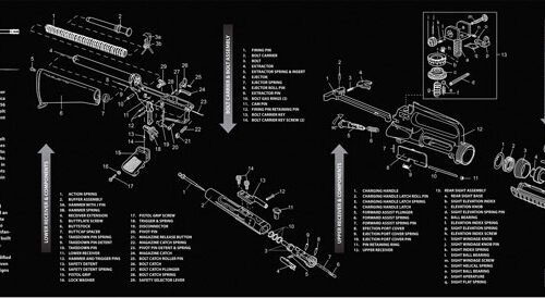 36AR10BK.jpg TEKMAT ARMORERS BENCH MAT - 12"X36" AR-10 BLACK