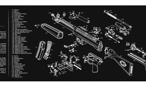 36HKMP5.jpg TEKMAT ARMORERS BENCH MAT - 12"X36" HECKLER & KOCH MP5