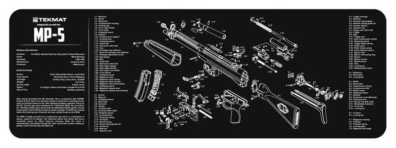 36HKMP5.jpg TEKMAT ARMORERS BENCH MAT - 12"X36" HECKLER & KOCH MP5