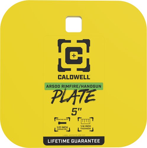 4002311.jpg CALDWELL AR500 5" GONG TARGET - 1/4" RIMFIRE/HANDGUN STEEL YLW