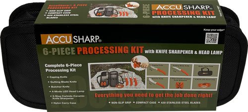 ACCUSHARP 6-PIECE PROCESSING - KIT W/SHARPENER & HEADLAMP