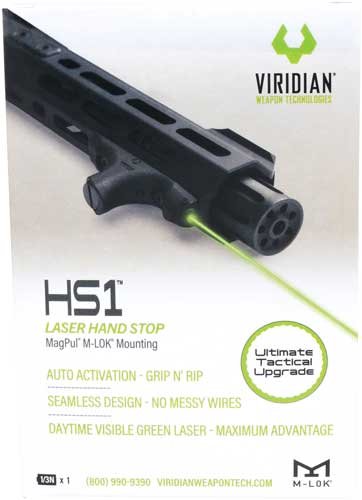 9120037_PKG VIRIDIAN LASER HANDGUARD HS1 - GREEN W/HAND STOP M-LOK FDE
