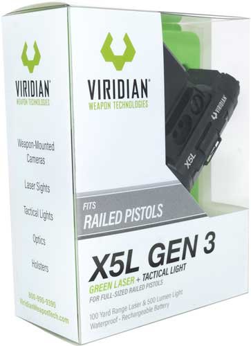 93015_PKG.jpg VIRIDIAN LASER/LIGHT X5L GREEN - GEN3 UNI RAIL MNT W/ECR