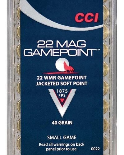 A0022C_1.jpg CCI 22WMR 40GR GAMEPOINT JSP - 1875FPS 50RD 40BX/CS