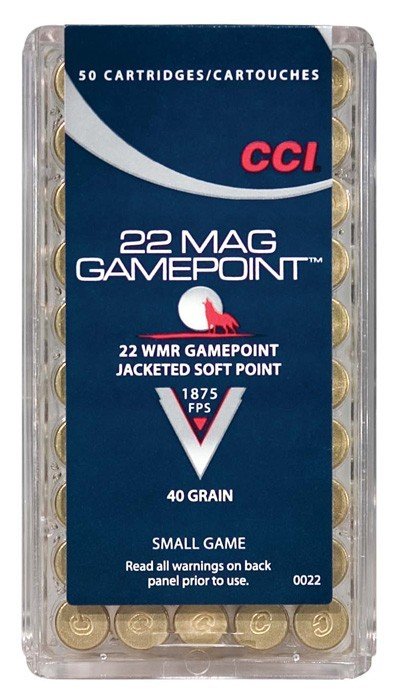 A0022C_1.jpg CCI 22WMR 40GR GAMEPOINT JSP - 1875FPS 50RD 40BX/CS