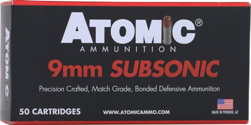 ATOMIC 9MM LUGER 147GR - SUBSONIC JHP 50RD 10BX/CS