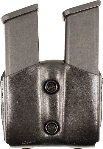 DESANTIS DOUBLE MAG POUCH OWB - LTHR GLOCK 17/19/22/23 BLACK