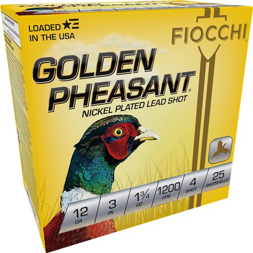 A123GP4.jpg FIOCCHI GOLDEN PHEASANT 12GA - 3" 1-3/4OZ #4 25RD 10BX/CS
