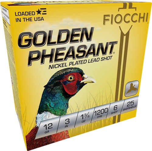 A123GP6.jpg FIOCCHI GOLDEN PHEASANT 12GA - 3" 1-3/4 #6 25RD 10BX/CS