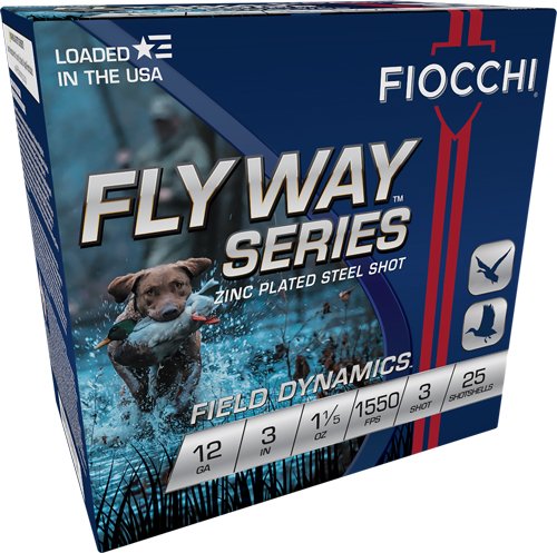 A123ST153.jpg FIOCCHI FLYWAY 12GA 3" 1-1/5OZ - #3 1550FPS 25RD 10BX/CS