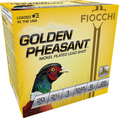 A20GP6.jpg FIOCCHI GOLDEN PHEASANT 20GA - 2.75" 1OZ #6 25RD 10BX/CS