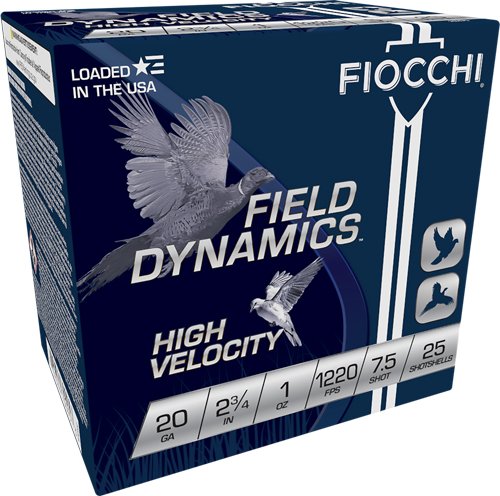 A20HV75.jpg FIOCCHI 20GA 2.75" 1OZ #7.5 - 1220FPS 25RD 10BX/CS
