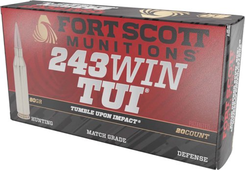 A243080SCV.jpg FORT SCOTT 243 WIN 80GR TUI - SOLID COPPER 20RD 10BX/CS