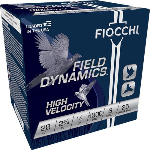 A28HV6.jpg FIOCCHI 28GA 2.75" 3/4OZ #6 - 1300FPS 25RD 10BX/CS