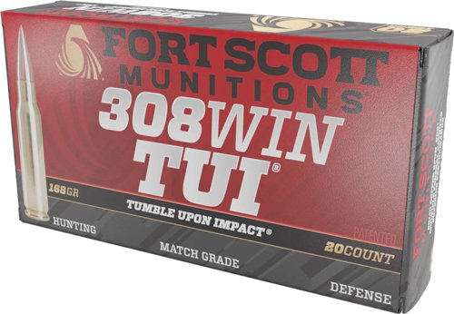 A308168SCV.jpg FORT SCOTT 308 WIN 168GR TUI - SOLID COPPER 20RD 10BX/CS