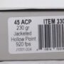 UNDERWOOD 45 ACP 230GR JHP - 20RD 10BX/CS