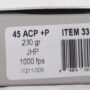 A334_LABEL.jpg UNDERWOOD 45 ACP +P 230GR JHP - 20RD 10BX/CS