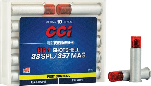A3714CC_1.jpg CCI SHOTSHELL 38/357 84GR - #4 SHOT 10RD 20BX/CS