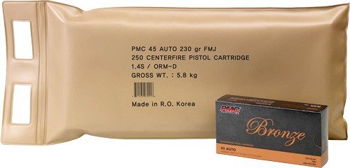 PMC AMMO 45 ACP 230GR FMJ-RN - 250RD BATTLE PACK 3BP/CS