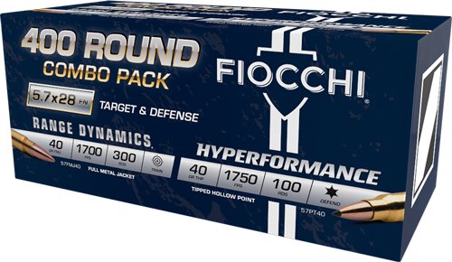 FIOCCHI 5.7X28 300RD 40GR FMJ - 100RD 40GR JHP COMBO PACK