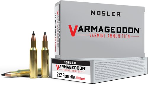 NOSLER VARMAGEDDON 222 REM - 50GR FBT 20RD 20BX/CS