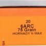 HSM 6MM ARC 75GR V-MAX - 20RD 25BX/CS