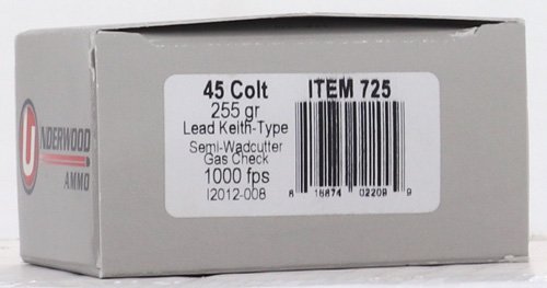 A725U_LABEL.jpg UNDERWOOD 45 LC 255GR - LEAD WADCUTTER 20RD 10BX/CS