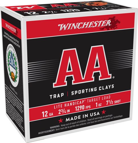 AAHLA127_1.jpg WINCHESTER AA 12GA 2.75" 1OZ - #7.5 1290FPS 250RD CASE LOT