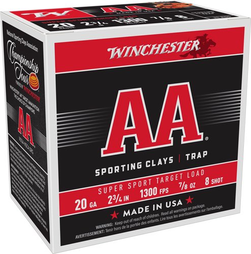 AASC208_1.jpg WINCHESTER AA 20GA 2.75" 7/8OZ - #8 1300FPS 250RD CASE LOT