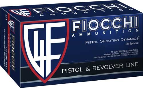 AF38E.jpg FIOCCHI 38 SPECIAL 148GR JHP - 50RD 20BX/CS