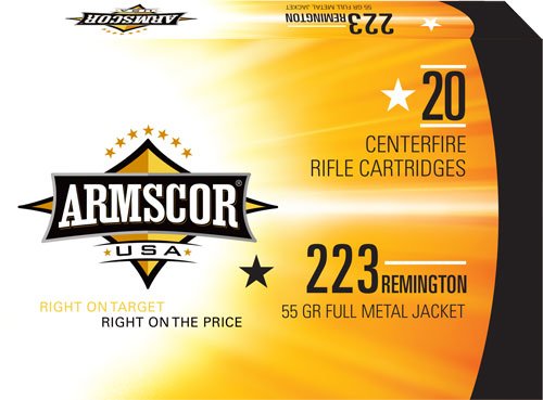 AFAC2231N.jpg ARMSCOR 223 REM 55GR FMJ - 20RD 50BX/CS