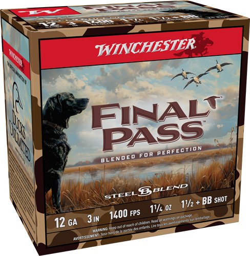 AFP123BB15_1.jpg WINCHESTER FINAL PASS 12GA 3" - 1-1/4OZ #BB & 1.5 25RD 10BX/CS