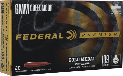 AGM6CRDLRHT1.jpg FEDERAL GOLD MEDAL 6MM CM - 109GR LR TARGET 20RD 10BX/CS