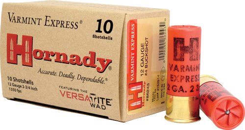 AHDY86243.jpg HORNADY 12GA 2.75" #4 BUCK - 24 PELLETS 10RD 10BX/CS