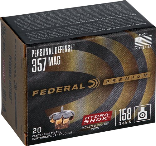 AP357HS1_1.jpg FEDERAL PREMIUM 357 MAG 158GR - HYDRA-SHOK JHP 20RD 25BX/CS