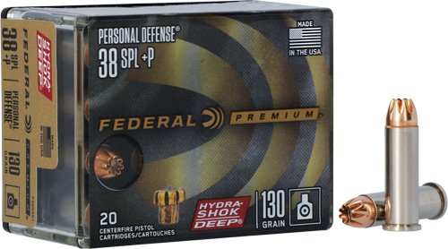FEDERAL 38 SPECIAL+P 130GR - HYDRA-SHOK JHP 20RD 10BX/CS