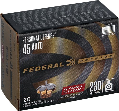 AP45HS1_1.jpg FEDERAL PREMIUM 45 ACP 230GR - HYDRA-SHOK JHP 20RD 25BX/CS