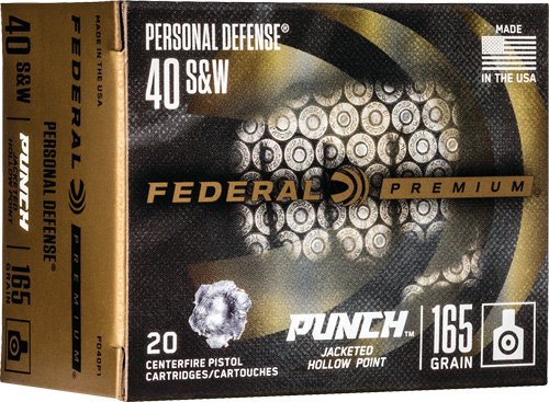 APD40P1.jpg FEDERAL PUNCH 40 SW 165GR JHP - 20RD 10BX/CS