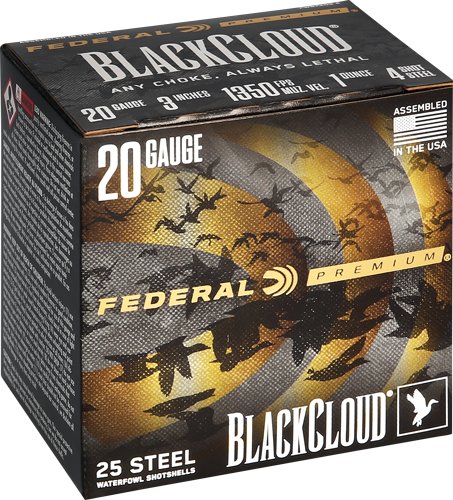 APWBX2094_1.jpg FEDERAL BLACK CLOUD 20GA 3" - 1OZ #4 1350FPS 25RD 10BX/CS