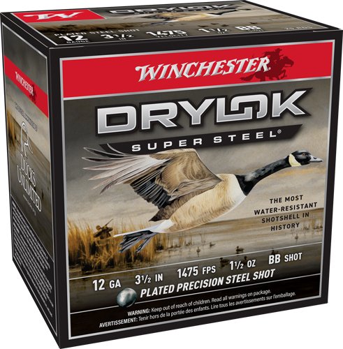WINCHESTER DRYLOK 12GA 3.5" - 1-1/2OZ #BB 1475FPS 25RD 10B/C