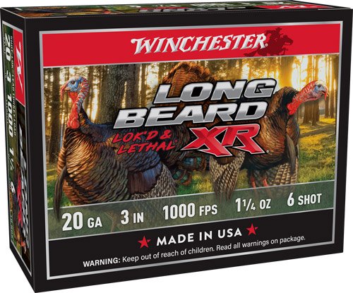ASTLB2036_1.jpg WINCHESTER LONG BEARD XR 20GA - 3" 1-1/4OZ #6 10RD 10BX/CS